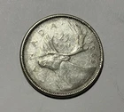 1965 Canada 25 Cents Elizabeth II - .800 Fine Silver - .1500 ASW - KM 62 - Nice
