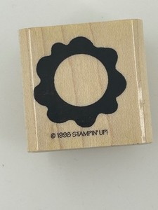 Stampin Up! 1998 Flower Sun Outline Small Wood Mount Rubber Stamp