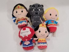 5 Superhero Hallmark Itty Bittys Plushes Collectible Soft Toys - Marvel, DC