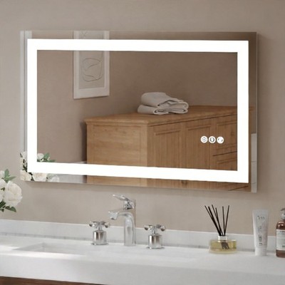 USHOWER LED Bathroom Mirror 40x24 Frameless Backlit Anti-Fog Wall Mount Mirror