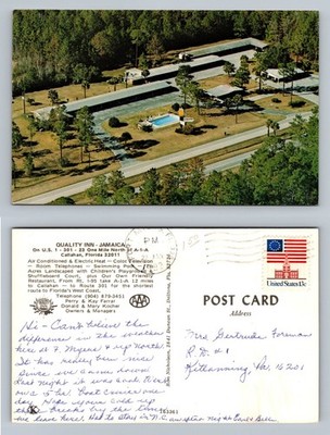 Callahan, FL-Florida, Quality Inn Jamaica Motel Aerial PC Vintage c1978 Postcard