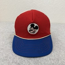 Disney MICKEY MOUSE Hat Cap Snapback Boys L/XL Mesh Patch Trucker 80s Vintage