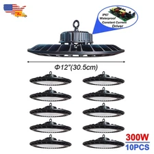 10 Pack 300 W UFO Shop Light Industrial Commercial High Bay Led Lights 30000 Lm