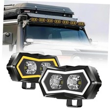Led Pod Lights 4 Inch with Dual-Color DRL for Offroad ATV UTV 2PCS  2 Pack