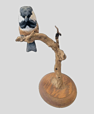 CHICKADEE WOOD CARVING One of a Kind by artist Ben Monley