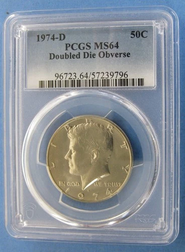 1974-D Double Die Kennedy Half Dollar PCGS MS-64   #9796