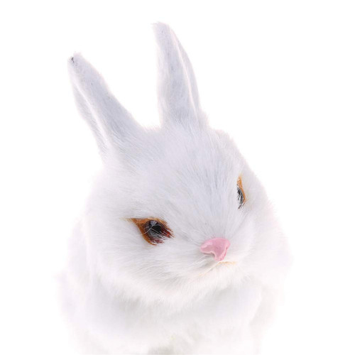 Mini Realistic Cute Plush Rabbits Fur Lifelike Animal Easter Bunny Simulation... - Bild 7 von 10