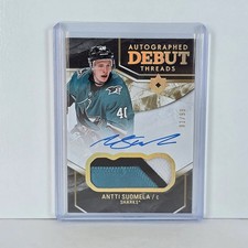 2018-19 UD Ultimate Autographed Debut Threads Patch Antti Suomela /99 Auto