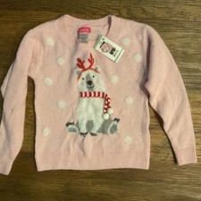 Zunie Girls Holiday SoftChenille Blush Sweater Size 4/5