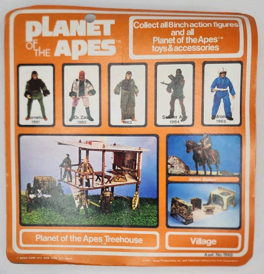 FIGURA DE ACCIÓN MEGA PLANETA DE LOS SIMIOS DR ZAIUS 1974 EN CAJA. La tarjeta es curva Foto 2 de 4