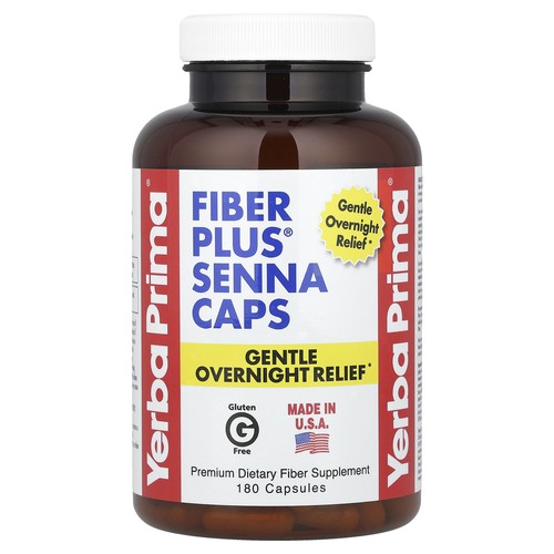 Yerba Prima Fiber Plus Caps 180 Capsules Gluten-Free, No Artificial Colors, No
