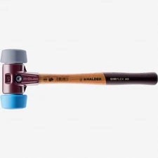 Halder Simplex Mallet with Soft Blue Rubber/Grey Rubber Inserts and Cast Iron Ho