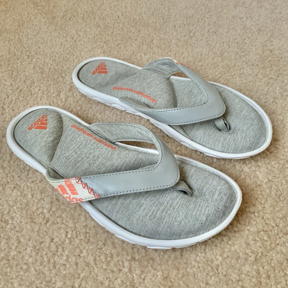 Sandalias sin cordones Adidas para mujer 7 Cloudfoam Surround gris naranja Foto 3 de 4