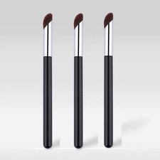 3Pcs Concealer Brush, Angled Under Eye Makeup Small 5.9 0.4in, black