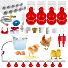 Automatic Chicken Waterer System 46 Accessories Included , Complete PVC Pipe...
