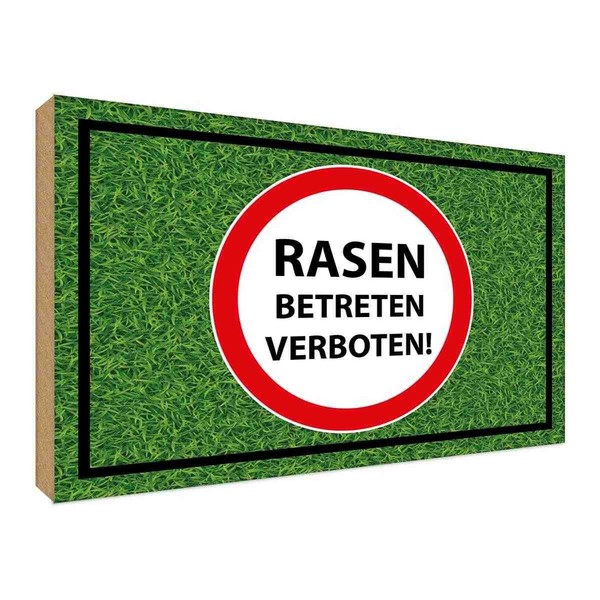 Holzschild 30X40 Cm Rasen Betreten Verboten Warnschild Hinweisschild Deko Gesche-image