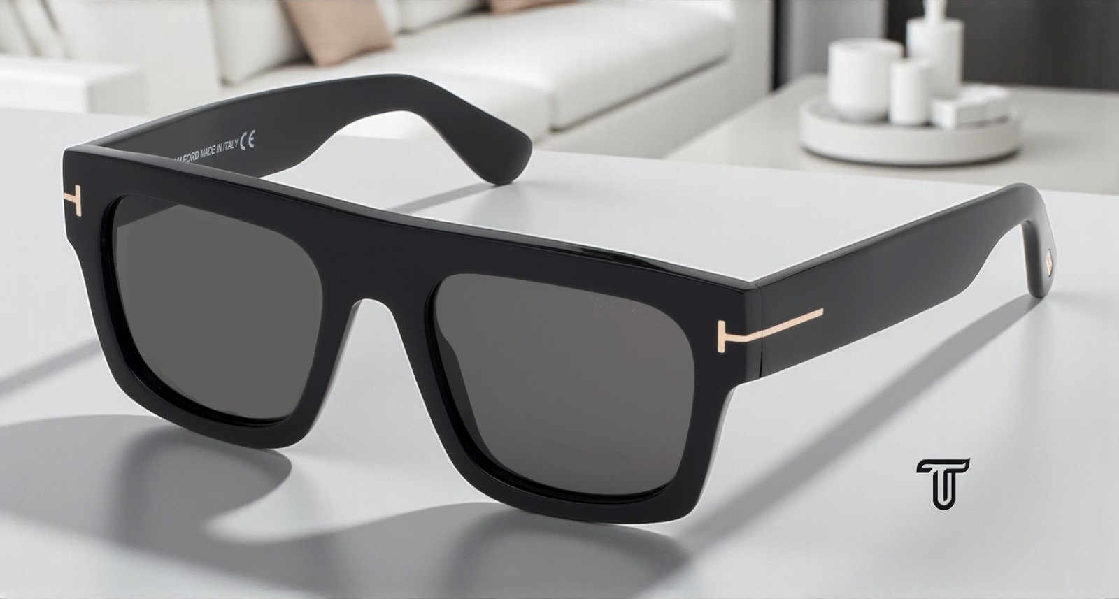 Tom Ford Fausto FT0711 01A Shiny Black Smoke 53 mm Men's Sunglasses