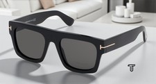 Tom Ford Fausto FT0711 01A Shiny Black Smoke 53 mm Men's Sunglasses