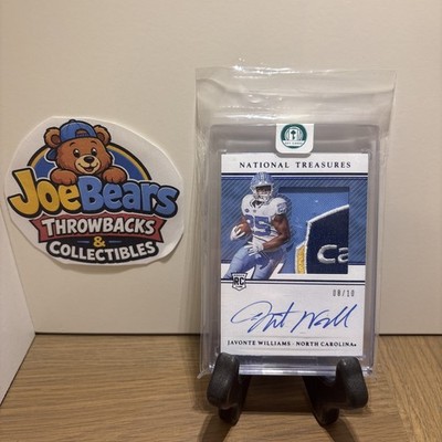 2021 National Treasures Javonte Williams Dallas Cowboys RPA on card #8/10 Logo
