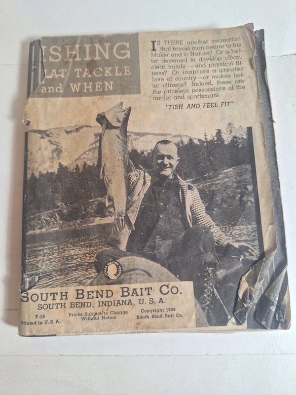Vintage SOUTH BEND BAIT CO 1939 FISHING TACKLE CATALOG - 128 Pages