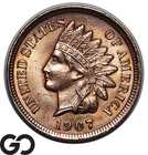 1907 Indian Head Cent Penny, Great Luster, Razor Sharp, Solid Gem BU++