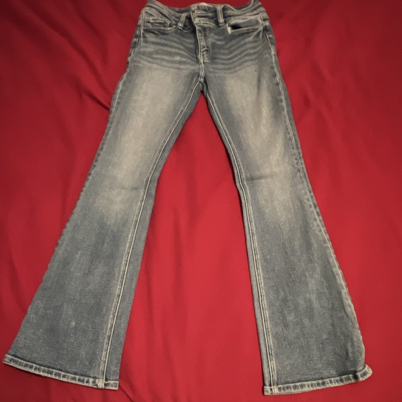 BKE Girls Youth Bootcut Blue Denim Jeans Medium Wash Button Closure Pockets