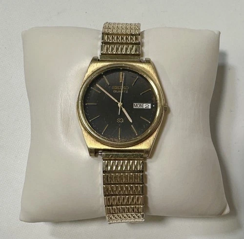 Vintage Seiko SQ Men’s Quartz Watch 6923-7039 Gold Tone Day Date WORKS
