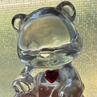 Fenton July JanuaryBirthstone Glass Bear Red Colored Heart With Original Sticker