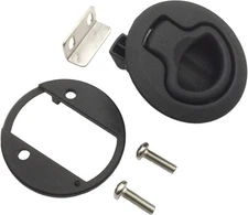 Slam Latch Hatch Round Pull (OWACH 1/2" door, Non-locking, Black 