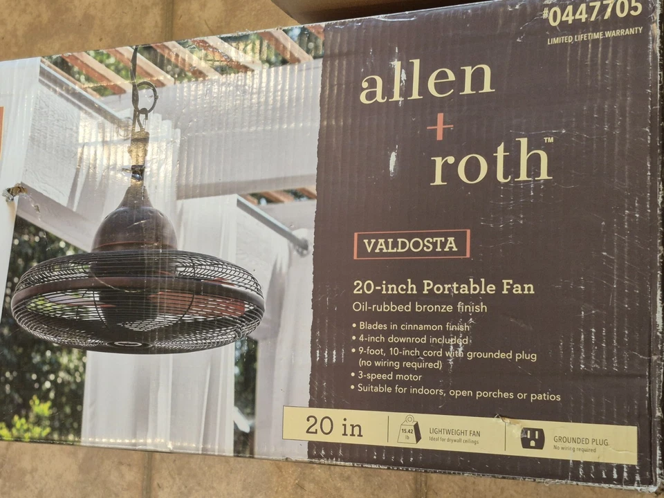 Allen & Roth Valdosta 20" Brushed Nickel Outdoor Downrod Mount Patio Ceiling Fan - Image 4 of 4