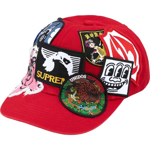 PARCHES SUPREMOS 6 PANELES (ROJO) SS25 EQUIPO DE CARRERAS CAMPAMENTO GORRA PARCHES CON CAPUCHA CREMALLERA - Imagen 14 de 19
