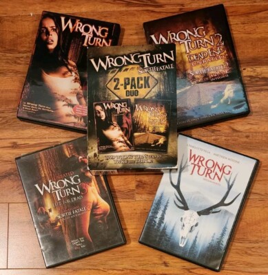 /6421 Wrong Turn (2003 Original), 2 & 3 Sequels & Remake (2020) 4-Film DVD Lot