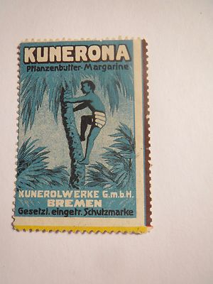 Bremen - Kunerolwerke GmbH - Kunerona - vegetable butter margarine / advertising brand