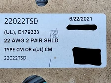 Advanced Digital 22/2P Individually Shielded Twist Pair Cable=Belden 8723 /50ft