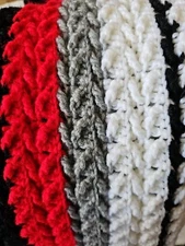 Roseanne Crochet Grannycore Stich Large Red Black Afghan Blanket 50x47 Lap