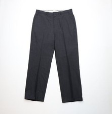 Vintage 90s Streetwear Mens 36x32 Wool Cuffed Wide Leg Chino Pants Charcoal Gray