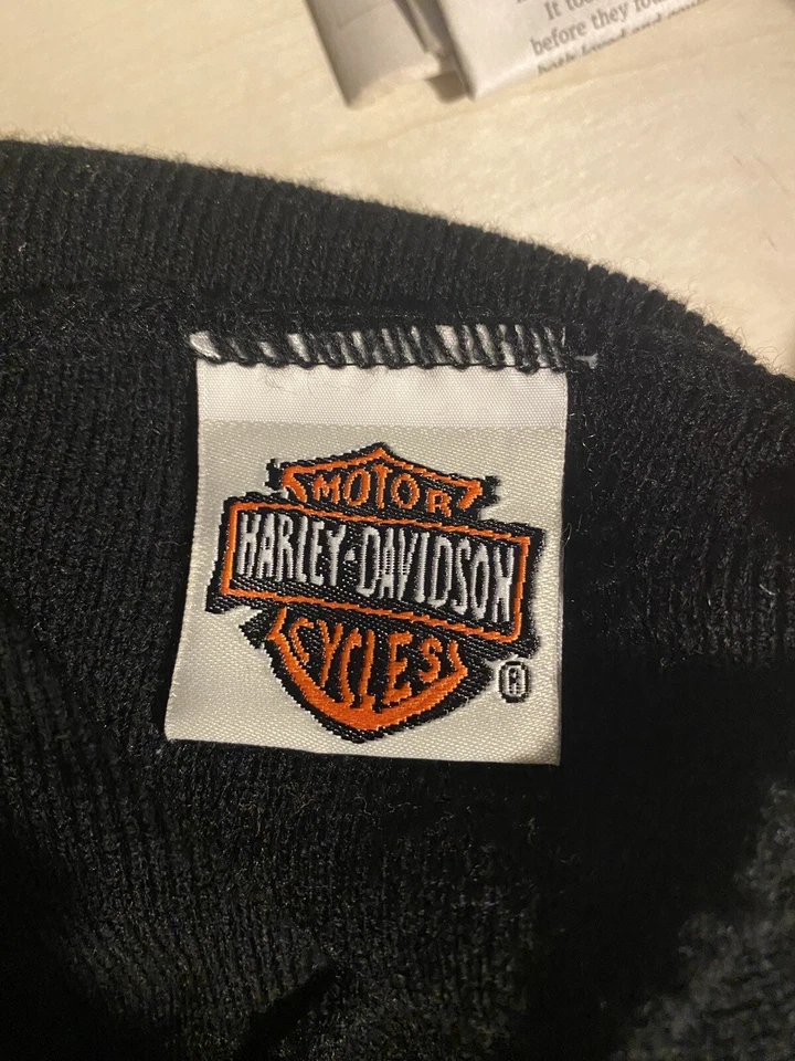 Vintage Harley Davidson Beanie Rare Y2K Black/Orange - Image 3 of 4