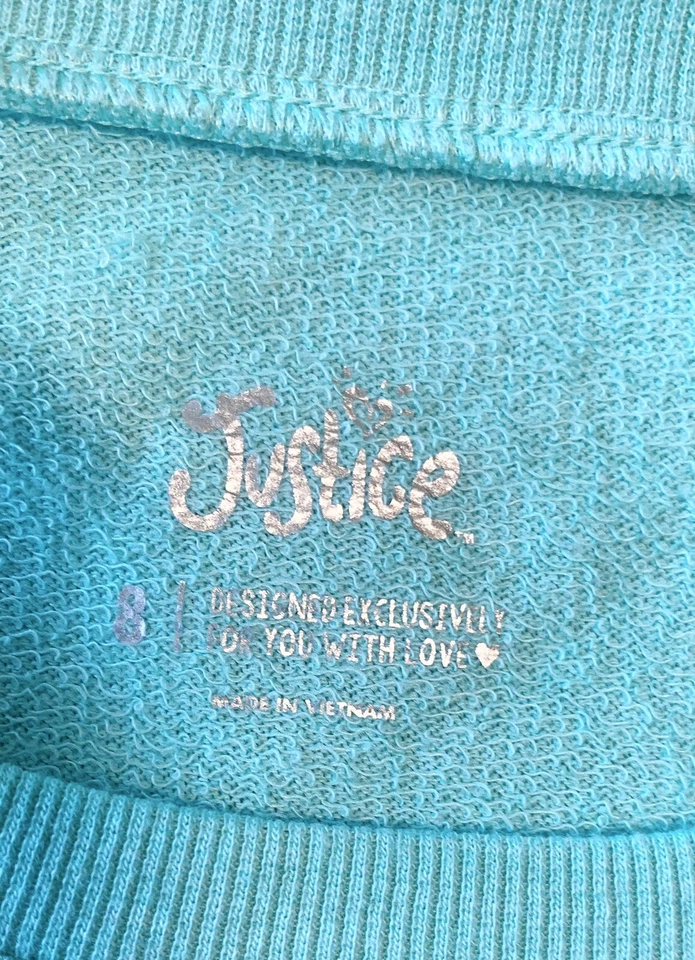 Sudadera JUSTICIA Verde Manga Larga Logo Niñas Talla 8 Foto 3 de 3