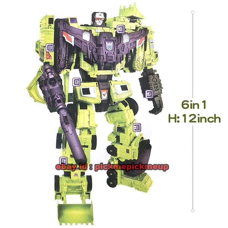 HZX h902 G1 IDW Devastator 6in1 12in Action Figure Robot Toy Gift Collect - Image 3 of 4