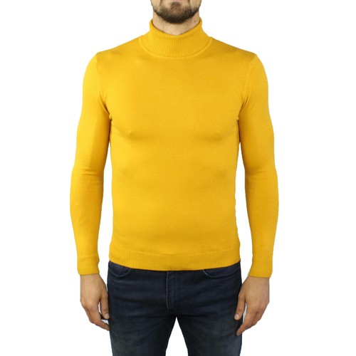 Maglia Uomo Collo Alto Cashmere Maglione Dolcevita Senape Maglioncino M L  XL XXL | eBay