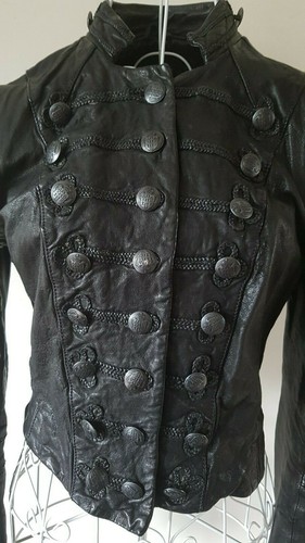 *AWESOME BROCADE*ALLSAINTS KARST BLACK LEATHER CROPPED JACKET UK 8 US 4 - Bild 15 von 17