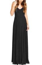 SHOW ME YOUR MUMU JEN BLACK CHIFFON MAXI DRESS sz L