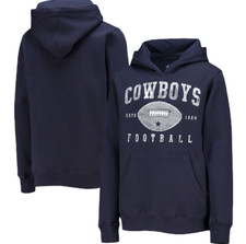  NWT DALLAS COWBOYS est. 1960 Silver/Blue NFL Pullover Hoodie YOUTH L 