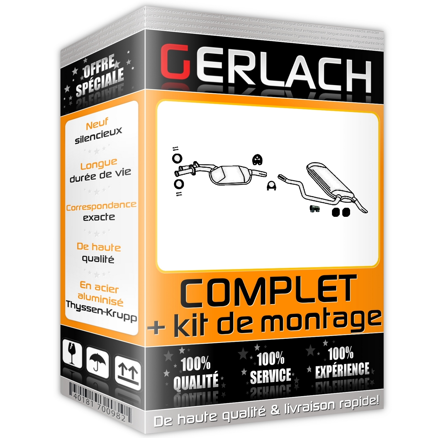 Silencieux d'échappement F018 pour Mercedes E200 E220 T124 break préservation Youngtimer