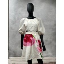 NWOT Express Floral Puff Sleeve Cutout Mini Dress Sz XS