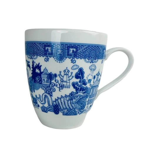 Calamityware Mug by Don Moyer Things Could Be Worse Sasquatch UFO Pterodactyl