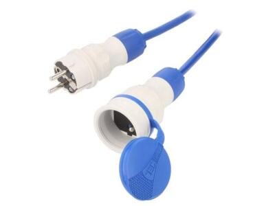 W-99203 extension cable 3x1.5mm² sockets: 1 PUR blue 15m 16A KEL
