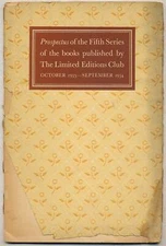 Prospectus of the Fifth Series of the books published by The Limited 1st ed 1934