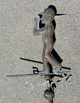 Vtg Large Copper USA Baseball Weathervane Natural Patina For Parts Sold ...