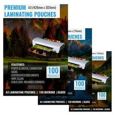 Laminating Pouches 150 Micron Gloss Pack Laminator Sheets A4 A3 A5 Pouches